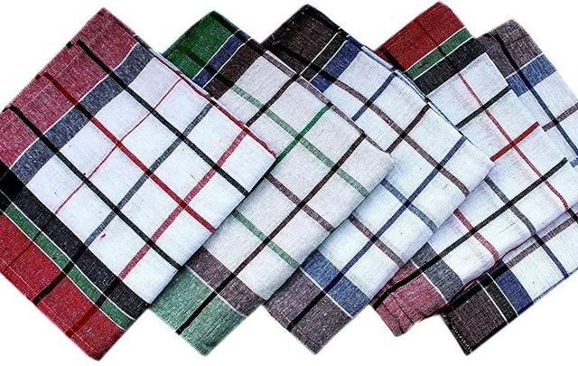 Checked towels 18x18 12 – Checked Cotton Kitchen Towels